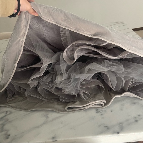 STAUD Landscape Dress corset dress silver tulle dress size 14 large - Picture 16 of 16